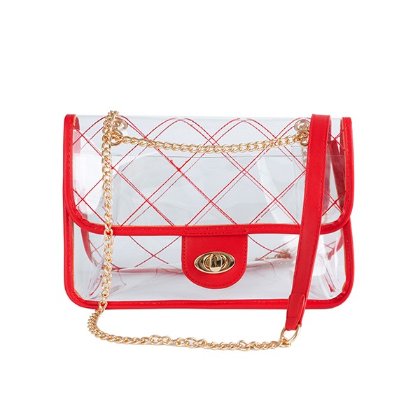 TRENDY HIGH QUALITY QUILTED CLEAR PVC BAG