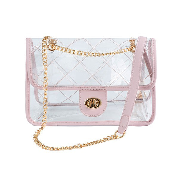 TRENDY HIGH QUALITY QUILTED CLEAR PVC BAG