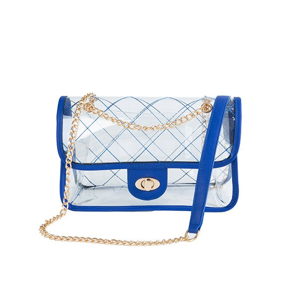 TRENDY HIGH QUALITY QUILTED CLEAR PVC BAG