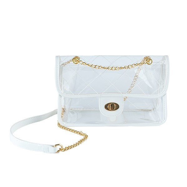 TRENDY HIGH QUALITY QUILTED CLEAR PVC BAG