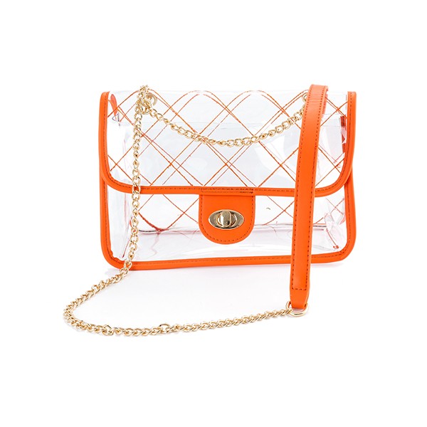 TRENDY HIGH QUALITY QUILTED CLEAR PVC BAG