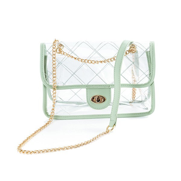 TRENDY HIGH QUALITY QUILTED CLEAR PVC BAG