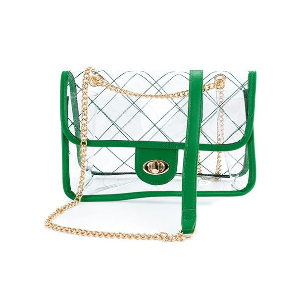TRENDY HIGH QUALITY QUILTED CLEAR PVC BAG