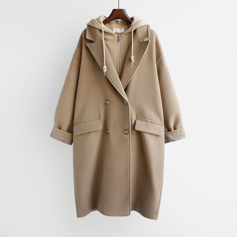 Korean Mid-length Loose And Cotton Woolen Coat