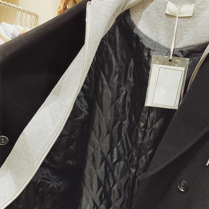 Korean Mid-length Loose And Cotton Woolen Coat