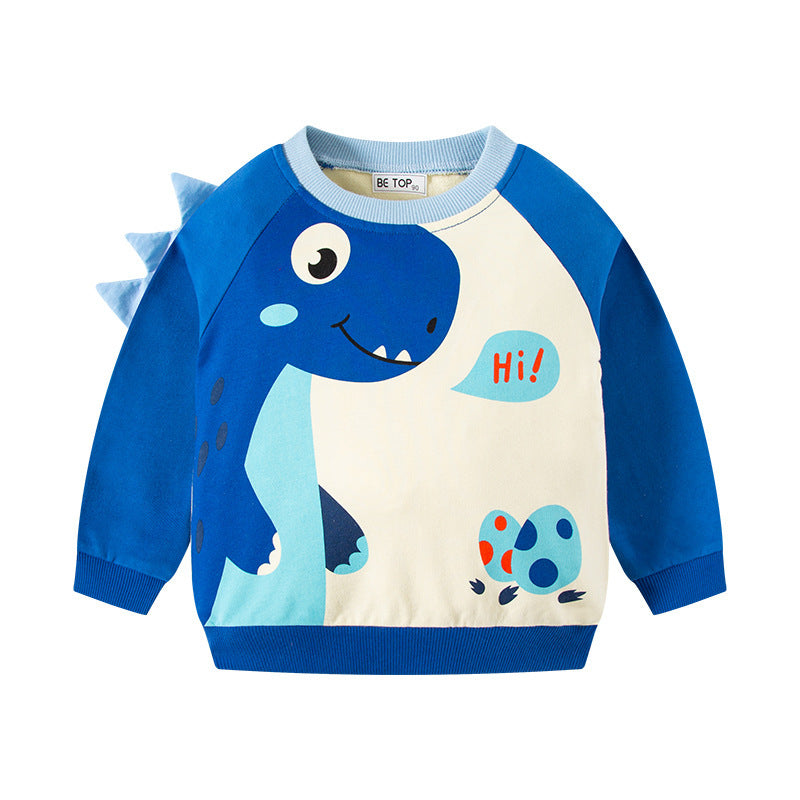 Sweater Long Sleeve Contrast Color Round Collar Tide